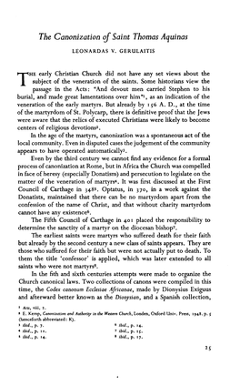 25 the Canonization of Saint Thomas Aquinas LEONARDAS V