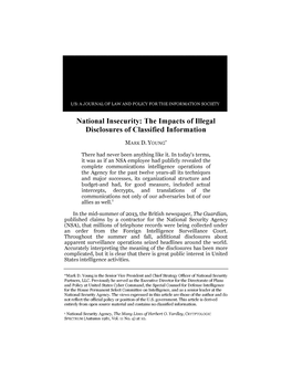 National Insecurity: the Impacts of Illegal Disclosures of Classified Information