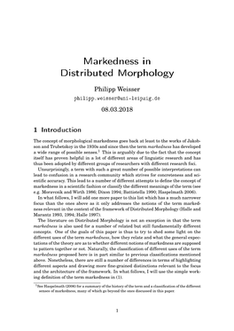 Markedness in Distributed Morphology