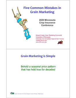 Five Common Mistakes in Grain Marketing