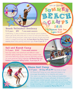 Ohana Surf Camp Sail and Kayak Camp Sail a Beach Volleyball Academy Beach