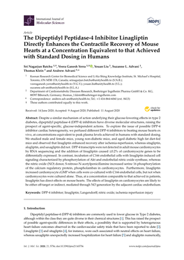 The Dipeptidyl Peptidase-4 Inhibitor Linagliptin Directly Enhances The