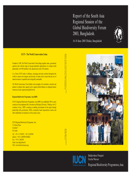 Report of the South Asia Regional Session of the Global Biodiversity Forum 2003, Bangladesh