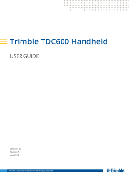 Trimble TDC600 Handheld User Guide | 2 Canada Europe