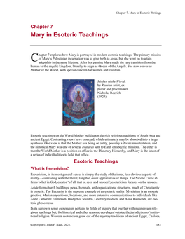 Mary in Esoteric Teachings