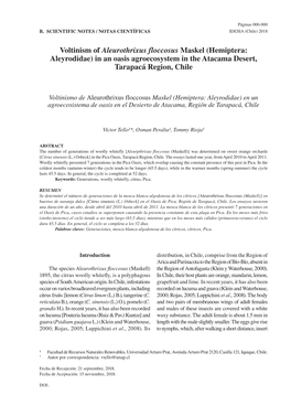 Voltinism of Aleurothrixus Floccosus Maskel (Hemiptera: Aleyrodidae) in an Oasis Agroecosystem in the Atacama Desert, Tarapacá Region, Chile