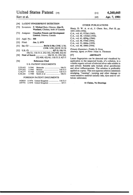 United States Patent (19) 11 4,260,645 Kerr Et Al