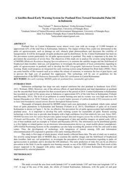 A Satellite-Based Early Warning System for Peatland Fires Toward Sustainable Palm Oil in Indonesia