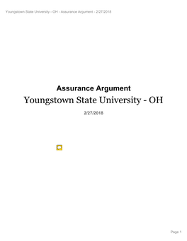 YSU 2018 Assurance Arguement