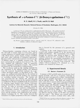 Synthesis of A-L-Fucose-L-14C (6-Deoxy-L-Galactose-L-14C)