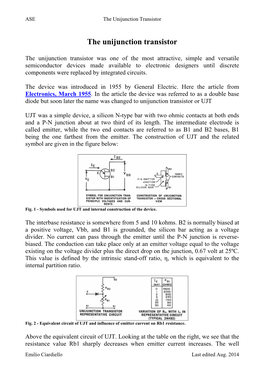 The Unijunction Transistor