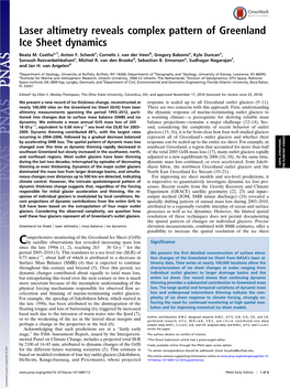 Laser Altimetry Reveals Complex Pattern of Greenland Ice Sheet Dynamics