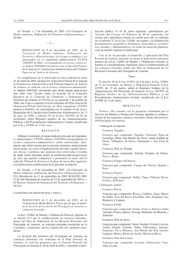 En Oviedo, a 7 De Diciembre De 2005.—El Consejero De Medio Ambiente, Ordenación Del Territorio E Infraestructuras.— 20.968