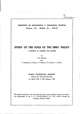 Study of the Soils of the Ebro Valley