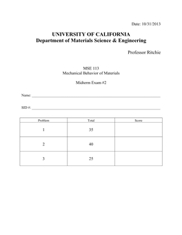 UNIVERSITY of CALIFORNIA Department of Materials Science & Engineering