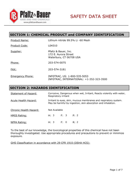 Safety Data Sheet