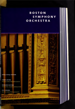 Boston Symphony Orchestra Concert Programs, Season 123, 2003-2004