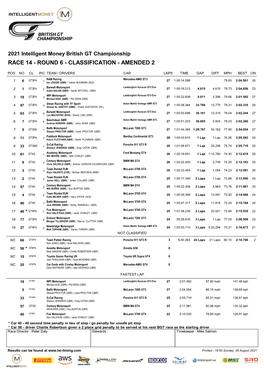 British GT Classification