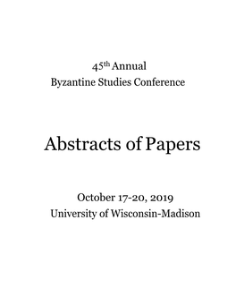 Abstracts of Papers