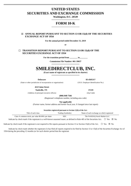 SMILEDIRECTCLUB, INC. (Exact Name of Registrant As Specified in Its Charter)