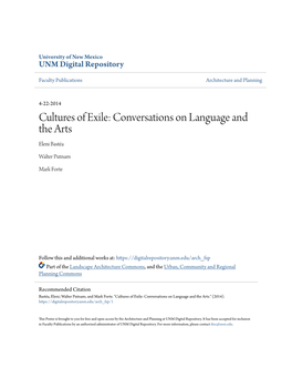 Cultures of Exile: Conversations on Language and the Arts Eleni Bastéa