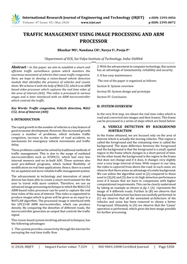 Traffic Management Using Image Processing and Arm Processor