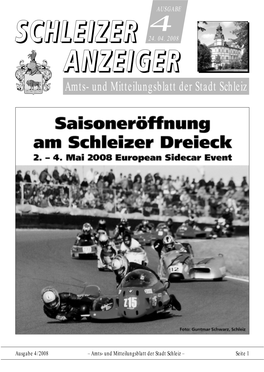 Amts- Und Mitteilungsblatt Der Stadt Schleiz