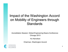 Impact of the Washington Accord on Mobility of Engineers Through Standards