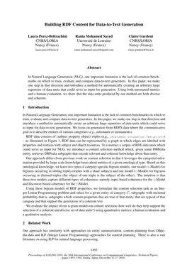 Building RDF Content for Data-To-Text Generation