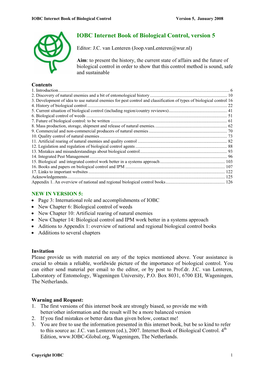 IOBC Internet Book of Biological Control – Draft September 2005