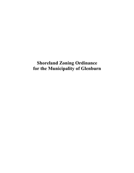 Shoreland Zoning Ordinance for the Municipality of Glenburn