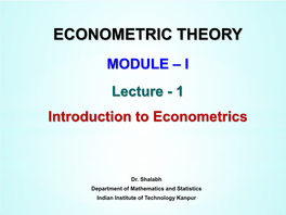 Econometric Theory