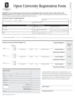 Open University Registration Form