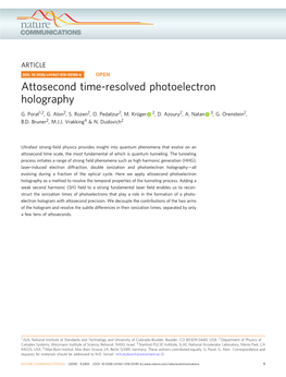Attosecond Time-Resolved Photoelectron Holography