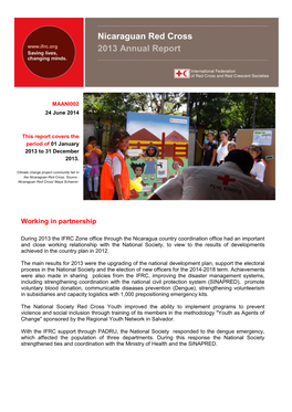 Nicaraguan Red Cross 2013 Annual Report