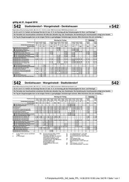 542 Stadtoldendorf - Wangelnstedt - Denkiehausen 542 Regionalbus Braunschweig Gmbh, ` (0 55 31) 1 94 49, E-Mail: RBB-Holzminden.RBN@Deutschebahn.Com Am 24