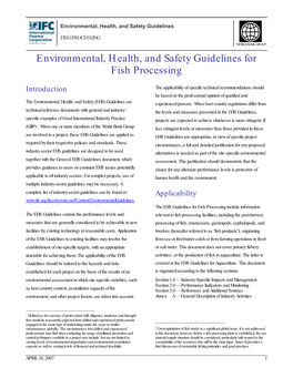 Environmental, Health, and Safety Guidelines for Fish Processing