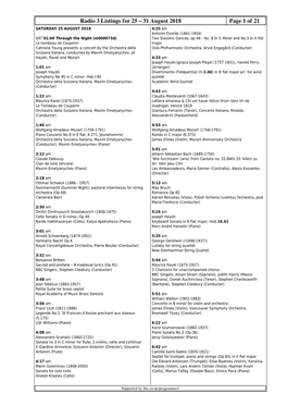 Radio 3 Listings for 25 – 31 August 2018 Page 1