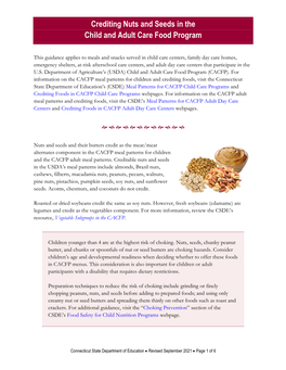 Crediting Nuts and Seeds in the CACFP