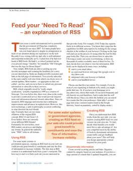 Feed Your ‘Need to Read’ – an Explanation of RSS