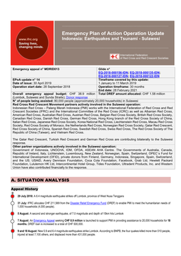 Indonesia: Earthquakes and Tsunami - Sulawesi Indonesia: Lombok Earthquakes