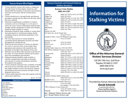 Information for Stalking Victims