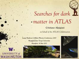 Searches for Dark Matter in ATLAS Cristiano Alpigiani