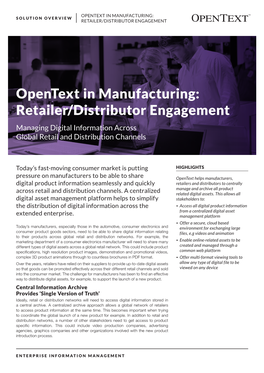 Opentext in Manufacturing Retailer/Distributer Engagement