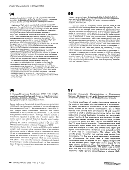 Poster Presentations in Cytogenetics