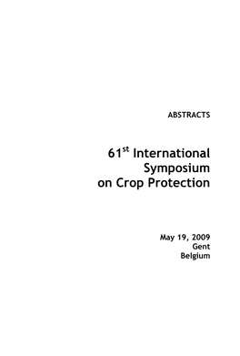 61 International Symposium on Crop Protection