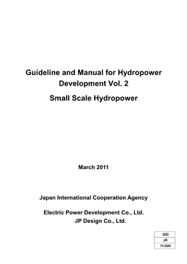 Guideline and Manual for Hydropower Development Vol. 2 Small Scale Hydropower