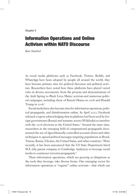 Information Operations and Online Activism Within NATO Discourse