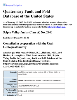 Quaternary Fault and Fold Database of the United States