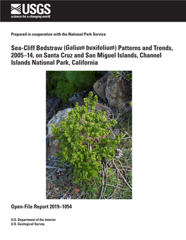 Galium Buxifolium) Patterns and Trends, 2005–14, on Santa Cruz and San Miguel Islands, Channel Islands National Park, California